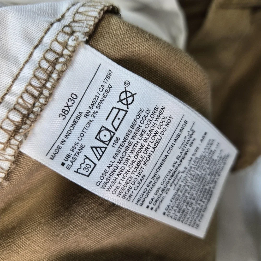 Old Navy Pants Mens 38x30 Beige Chino Relaxed Cotton‎ Spandex Pleated Pockets